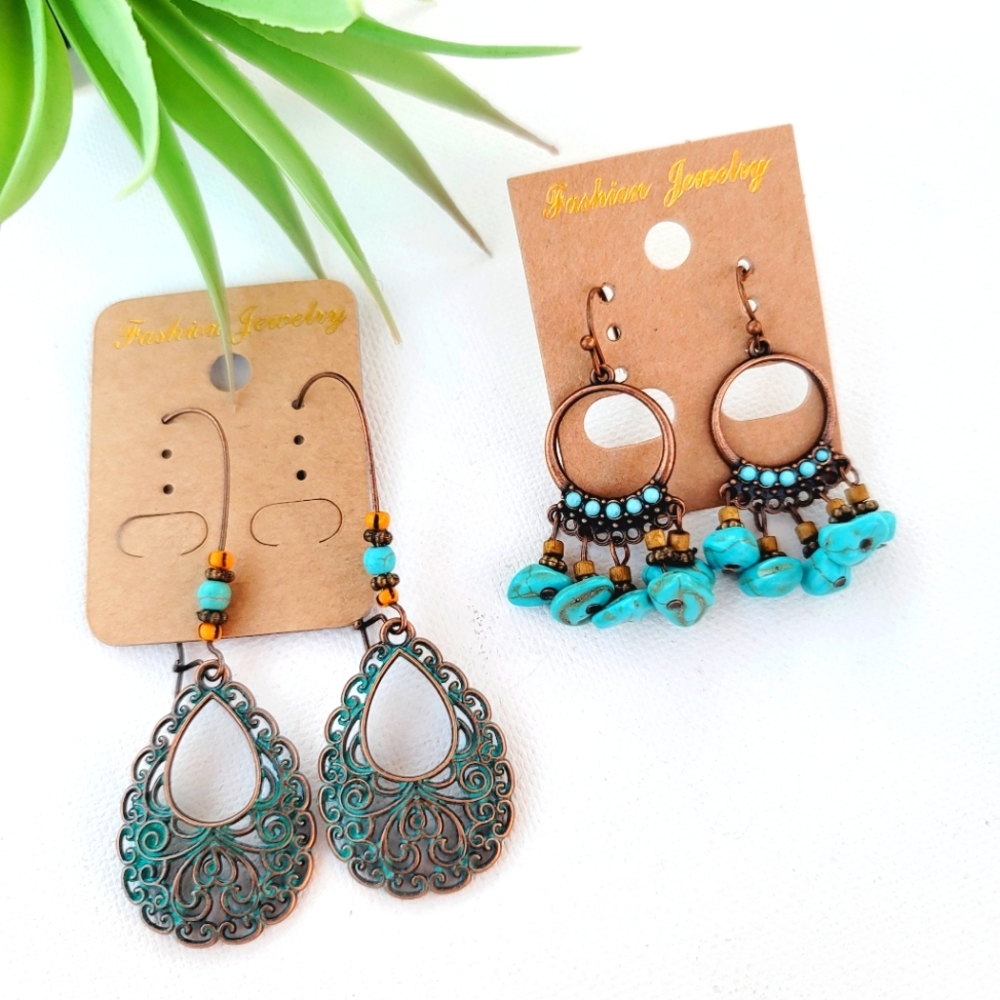 BOHO Lot of 2 Pairs of Earrings